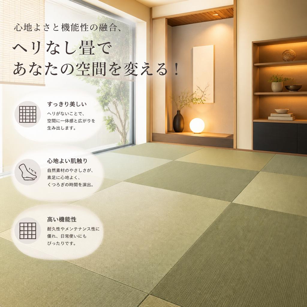 心地よさと機能性の融合、ヘリなし畳であなたの空間を変える！