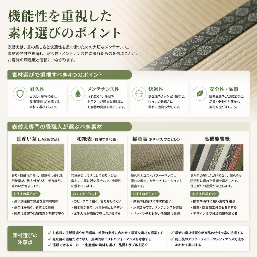 機能性に優れた素材選び
